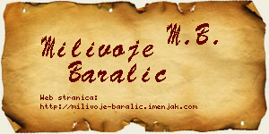 Milivoje Baralić vizit kartica